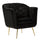 Poltrona Budapest Nera con Cuscino 88x83x91 cm in Compensato e Spugna e Ferro e Poliestere Nero