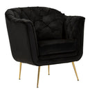 Poltrona Budapest Nera con Cuscino 88x83x91 cm in Compensato e Spugna e Ferro e Poliestere Nero      
