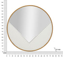 Specchio da Muro Tolosa 80x4x80 cm in MDF e Ferro e Specchio Bianco e Oro      