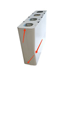Pattumiera Sistema di Raccolta Rifiuti 120x30xh80 cm In Acciaio Verniciato 4 Scomparti Bianco Seconda Scelta