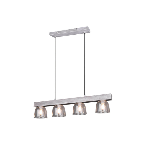 Lampada a Sospensione da Interno E14 in Legno naturale Grigio sconto