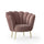 Poltrona a conchiglia Orel 75x80x75 cm in velluto rosa antico