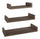 Set 3 Mensole da Parete 60-50-40x23,7x8 cm in Fibra di Legno Calamita Maxi  Noce