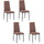 Set 4 Sedie 41x50x97 cm in Tessuto Cachi