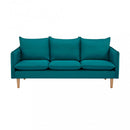Divano 3 Posti Florin 188x84x51 h cm in Tessuto Azzurro