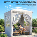 Gazebo Pieghevole da Giardino 200x200 cm UPF50+ Portatile in Tessuto Oxford Grigio Chiaro      