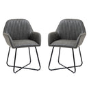 Set 2 Sedie Imbottite 60x56,5x85 cm in Similpelle Grigie