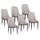 Set 6 Sedie Imbottite 45x42x92 cm in Similpelle Tortora