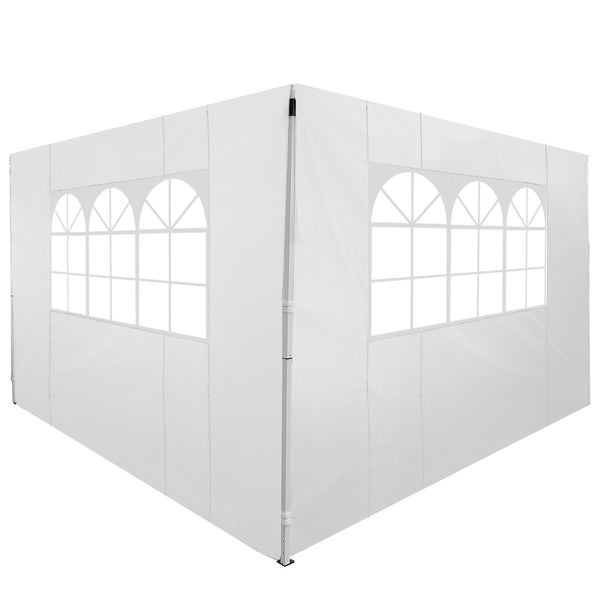 Set 2 Pareti Laterali per Gazebo 3x3 m Pieghevoli 295x200 cm in tessuto Oxford con Finestre Bianco online