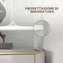 Tavolo da Cucina Alto Bar Ø60x102 cm per 2 Persone in MDF e Metallo Bianco      