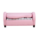 Divano Sofa per Bambini 2 Posti Fantasia Musicale 75x38x50 cm  Rosa