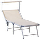 Lettino Prendisole Pieghevole da Giardino in Alluminio e Textilene Beige