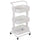 Carrello Trolley Cucina in Metallo 3 Ripiani 43x36x85 4 Ruote Salvaspazio Bianco