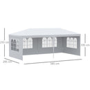 Gazebo da Giardino 580x290x250 cm con Pareti Rimovibili e Finestre Trasparenti Bianco   