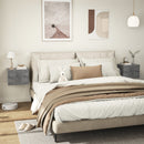 Set di 2 Comodini Sospesi Design Moderno 40x29x30 cm con 2 Cassetti Grigio Cemento 