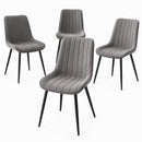 Set 4 Sedie da Pranzo Seduta Ergonomica 43x52x85 cm Struttura in Acciaio in Velluto Grigio     