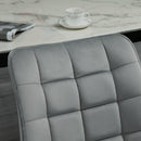 Set 2 Sedie Imbottite 46x58,5x85,5 cm in Tessuto Vellutato Grigie