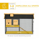 Conigliera da Giardino 120x55,5x80 cm in Legno di Abete e Acciaio Gialla e Nera