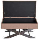 Cassapanca Pouf Contenitore Imbottito Marrone 80x40x42 cm 