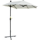 Ombrellone Semicircolare 200x190x240 cm Tettuccio Anti UV Crema   