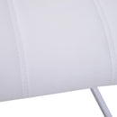 Set 2 Sedie Design Moderno in Metallo con Rivestimento in Pelle PU Bianco 