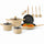 Set 11 Pezzi Batteria di Pentole Serena con 3 Mestoli in Alluminio Pressofuso Tortora
