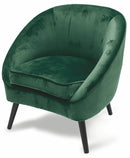 Poltrona Imbottita in Velluto con Gambe in Legno Soriani Verde