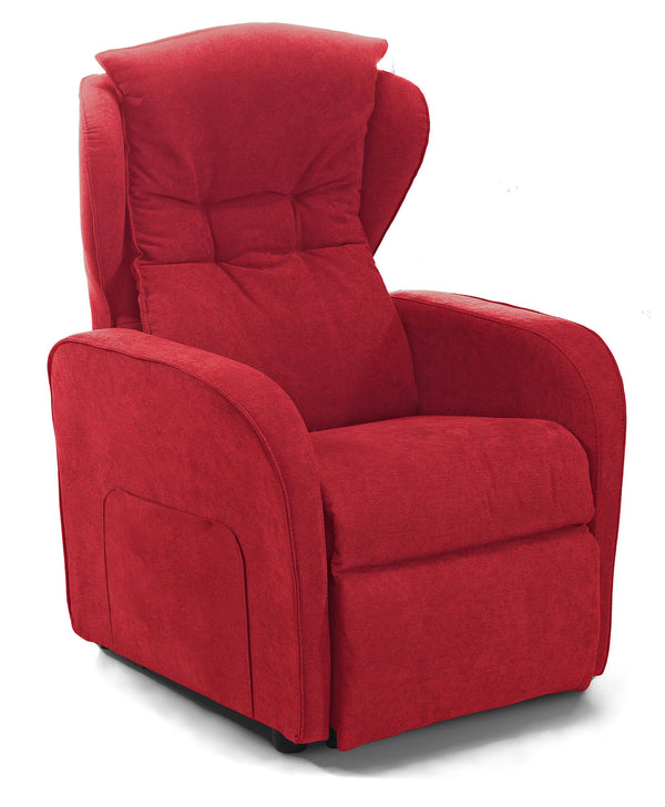 Poltrona Alzapersona Elettrica 2 Motori 75x108x85 cm in Tessuto Dispositivo Medico 1 Rosso sconto