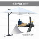 Ombrellone da Giardino 2,5x2,5m in Alluminio e Poliestere Crema