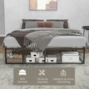 Struttura Letto Matrimoniale 190x160x35 cm con Doghe in Compensato e Contenitore Inferiore Nero