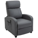 Poltrona Relax Massaggiante 68x88x98 cm con Telecomando in Similpelle Grigio