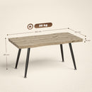 Tavolino da Caffè Stile Nordico 100x50x45 cm con Piedini Regolabili in Legno e Acciaio Nero e Rovere      