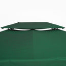 Copertura per Gazebo  a 2 Livelli  con Cinghie e 10 Fori di Drenaggio 4x3m in Poliestere Verde