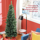 Albero di Natale Artificiale 180 cm 479 Rami Design Alto e Stretto Verde 