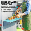 Armadio da Esterno 77x52,5x178 cm Armadio con Banco Lavoro Ribaltabile in Legno Grigio      