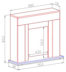 Camino Elettrico da Pavimento 85x95x30 cm Effetto Fiamma 2000W Arthur & Pluton Bianco