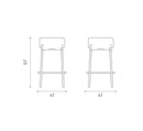 Set 2 Sgabelli Syd 41x41x67 cm in Tessuto Grigio Scuro       