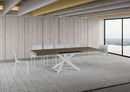 Tavolo Allungabile 160-264x90x77 cm Volantis Tortora Telaio Bianco 