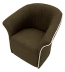 Poltrona Girevole Siena Verde 83,5x66x80 cm in Ferro e Compensato e Spugna e Poliestere Verde      