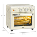 Mini Forno Elettrico 20L Ventilato 1400W con Aria Calda e Accessori Crema      