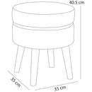 Pouf Sgabello Ø35x40,5 cm Design Moderno Poggiapiedi con Rivestimento in Velluto Mostarda     
