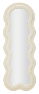 Specchio da Muro Teddy Crema 40x4x160 cm in MDF e Poliestere e Specchio Crema      
