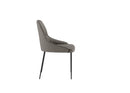Set 4 Sedie Ginevra 54x63x89 cm in Tessuto Easy-Clean Grigio Chiaro       