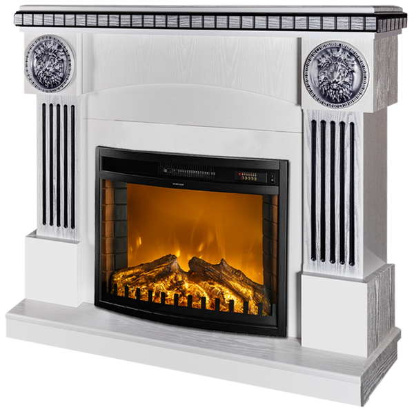 online Camino Elettrico da Pavimento 105x120x33 cm Effetto Fiamma 1500W Prometeu & Zakinthos Bianco/nero