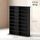 Libreria Porta CD 106,5x24x123,7 cm Design Moderno 16 Ripiani in Legno Nero 