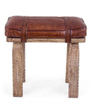 Sgabello Charleston Rettangolare in Pelle