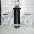 Set 4 Sgabelli da Bar Alti in Acciaio e Legno  Bianchi