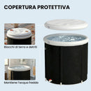 Vasca di Ghiaccio Ø78x71 cm Capienza da 280L per Sportivi con Copertura e Pompa Isolamento a 3 Strati Nero      