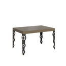 Tavolo Allungabile 120-204x80x77 cm Karamay Tortora Telaio Antracite 