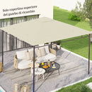 Tetto di Ricambio per Gazebo 3x3 m con Prese d'Aria e Fori di Drenaggio in Poliestere Crema      